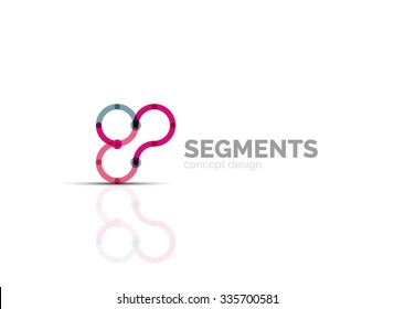 Outline minimal abstract geometric logo, linear business icon made of line segments, elements. Vector illustration