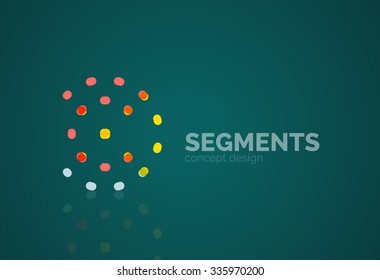Descrever o logotipo geométrico abstrato mínimo, ícone de negócios linear feito de segmentos de linha, elementos. Ilustração vetorial