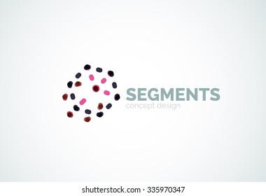 Esquema mínimo logotipo geométrico abstracto, icono comercial lineal hecho de segmentos de línea, elementos. Ilustración del vector