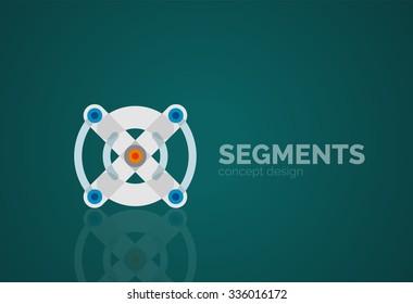Umriss minimales abstraktes geometrisches Logo, lineares Geschäftssymbol aus Liniensegmenten, Elementen. Vektorgrafik