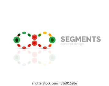 Outline minimal abstract geometric logo, linear business icon made of line segments, elements. Vector illustration