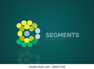 Outline minimal abstract geometric logo, linear business icon made of line segments, elements. Vector illustration