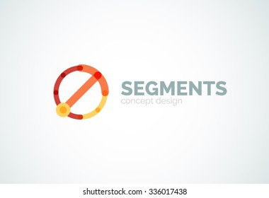 Outline minimal abstract geometric logo, linear business icon made of line segments, elements. Vector illustration