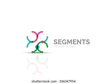 Outline minimal abstract geometric logo, linear business icon made of line segments, elements. Vector illustration