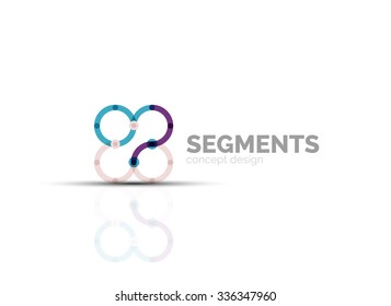 Outline minimal abstract geometric logo, linear business icon made of line segments, elements. Vector illustration