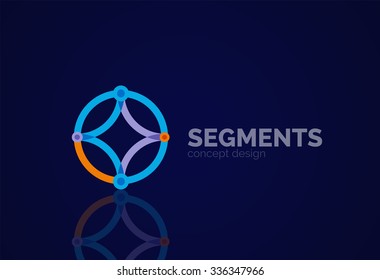 Outline minimal abstract geometric logo, linear business icon made of line segments, elements. Vector illustration