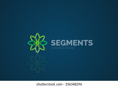 Esquema mínimo logotipo geométrico abstracto, icono comercial lineal hecho de segmentos de línea, elementos. Ilustración del vector
