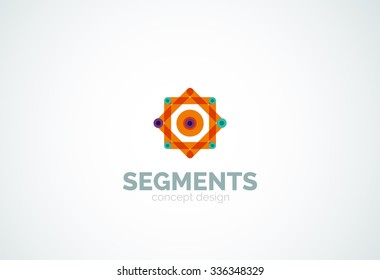 Outline minimal abstract geometric logo, linear business icon made of line segments, elements. Vector illustration