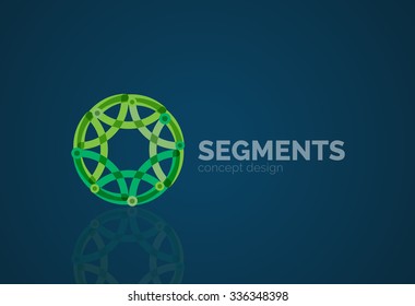 Outline minimal abstract geometric logo, linear business icon made of line segments, elements. Vector illustration