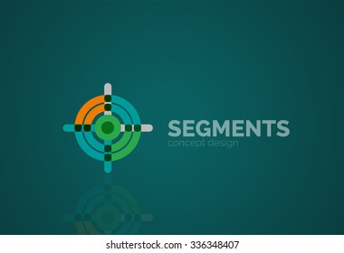 Outline minimal abstract geometric logo, linear business icon made of line segments, elements. Vector illustration