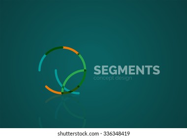 Outline minimal abstract geometric logo, linear business icon made of line segments, elements. Vector illustration