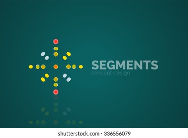 Outline minimal abstract geometric logo, linear business icon made of line segments, elements. Vector illustration