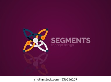 Outline minimal abstract geometric logo, linear business icon made of line segments, elements. Vector illustration