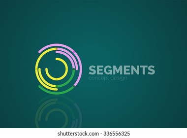 Outline minimal abstract geometric logo, linear business icon made of line segments, elements. Vector illustration