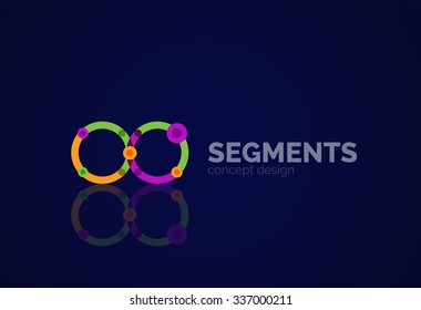 Esquema mínimo logotipo geométrico abstracto, icono comercial lineal hecho de segmentos de línea, elementos. Ilustración del vector