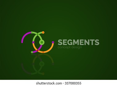 Outline minimal abstract geometric logo, linear business icon made of line segments, elements. Vector illustration
