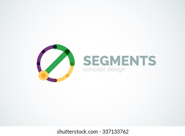 Outline minimal abstract geometric logo, linear business icon made of line segments, elements. Vector illustration