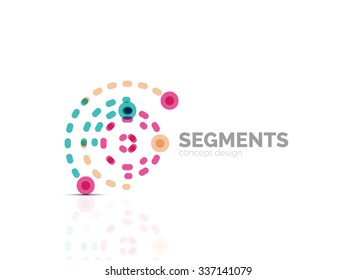 Umriss minimales abstraktes geometrisches Logo, lineares Geschäftssymbol aus Liniensegmenten, Elementen. Vektorgrafik