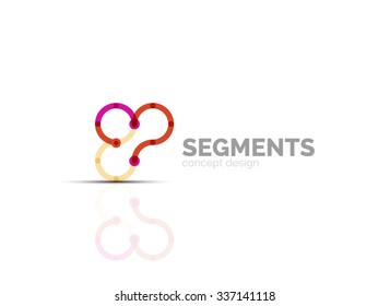 Outline minimal abstract geometric logo, linear business icon made of line segments, elements. Vector illustration