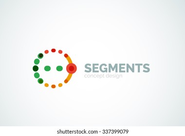Esquema mínimo logotipo geométrico abstracto, icono comercial lineal hecho de segmentos de línea, elementos. Ilustración del vector