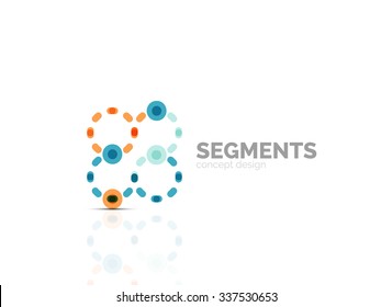 Outline minimal abstract geometric logo, linear business icon made of line segments, elements. Vector illustration