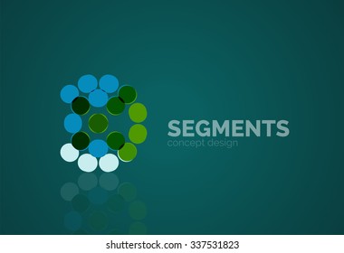 Outline minimal abstract geometric logo, linear business icon made of line segments, elements. Vector illustration