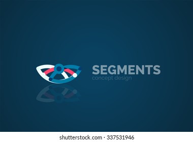 Esquema mínimo logotipo geométrico abstracto, icono comercial lineal hecho de segmentos de línea, elementos. Ilustración del vector
