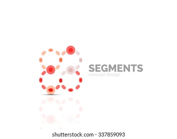 Outline minimal abstract geometric logo, linear business icon made of line segments, elements. Vector illustration