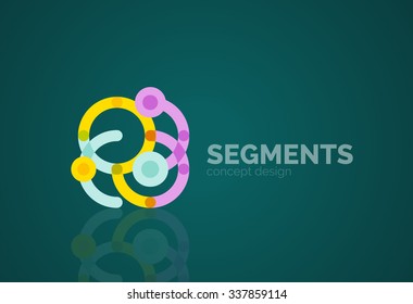 Outline minimal abstract geometric logo, linear business icon made of line segments, elements. Vector illustration