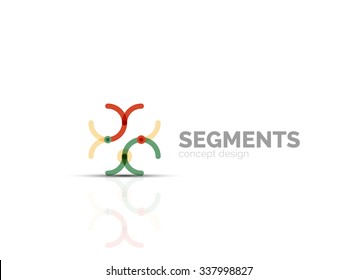 Outline minimal abstract geometric logo, linear business icon made of line segments, elements. Vector illustration