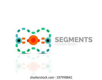 Outline minimal abstract geometric logo, linear business icon made of line segments, elements. Vector illustration