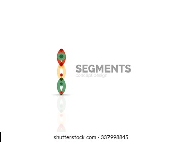 Outline minimal abstract geometric logo, linear business icon made of line segments, elements. Vector illustration