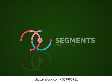 Outline minimal abstract geometric logo, linear business icon made of line segments, elements. Vector illustration