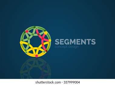 Outline minimal abstract geometric logo, linear business icon made of line segments, elements. Vector illustration