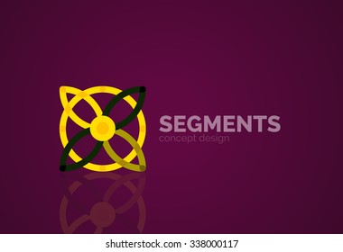 Outline minimal abstract geometric logo, linear business icon made of line segments, elements. Vector illustration
