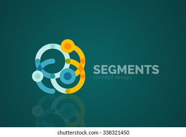 Outline minimal abstract geometric logo, linear business icon made of line segments, elements. Vector illustration
