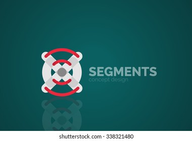 Outline minimal abstract geometric logo, linear business icon made of line segments, elements. Vector illustration