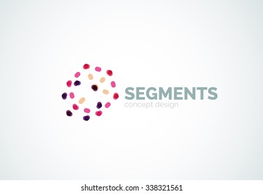 Umriss minimales abstraktes geometrisches Logo, lineares Geschäftssymbol aus Liniensegmenten, Elementen. Vektorgrafik