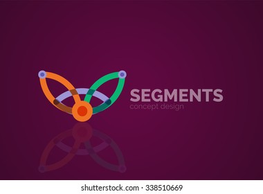 Outline minimal abstract geometric logo, linear business icon made of line segments, elements. Vector illustration