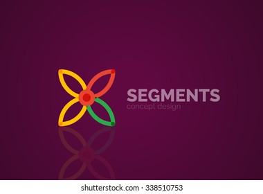 Outline minimal abstract geometric logo, linear business icon made of line segments, elements. Vector illustration