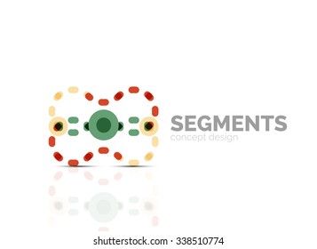Outline minimal abstract geometric logo, linear business icon made of line segments, elements. Vector illustration