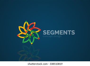 Esquema mínimo logotipo geométrico abstracto, icono comercial lineal hecho de segmentos de línea, elementos. Ilustración del vector