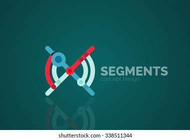 Umriss minimales abstraktes geometrisches Logo, lineares Geschäftssymbol aus Liniensegmenten, Elementen. Vektorgrafik
