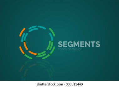 Outline minimal abstract geometric logo, linear business icon made of line segments, elements. Vector illustration