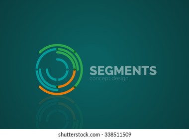 Outline minimal abstract geometric logo, linear business icon made of line segments, elements. Vector illustration
