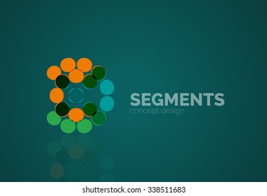 Esquema mínimo logotipo geométrico abstracto, icono comercial lineal hecho de segmentos de línea, elementos. Ilustración del vector