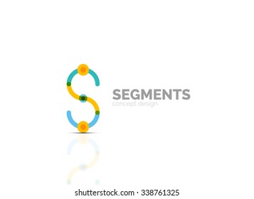 Outline minimal abstract geometric logo, linear business icon made of line segments, elements. Vector illustration