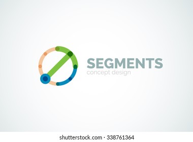 Outline minimal abstract geometric logo, linear business icon made of line segments, elements. Vector illustration