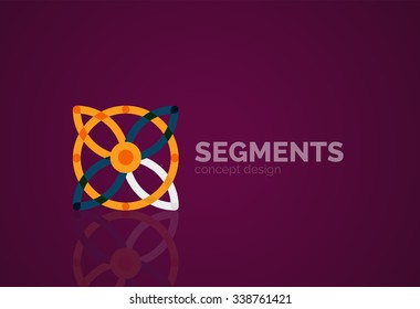 Outline minimal abstract geometric logo, linear business icon made of line segments, elements. Vector illustration