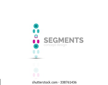 Esquema mínimo logotipo geométrico abstracto, icono comercial lineal hecho de segmentos de línea, elementos. Ilustración del vector